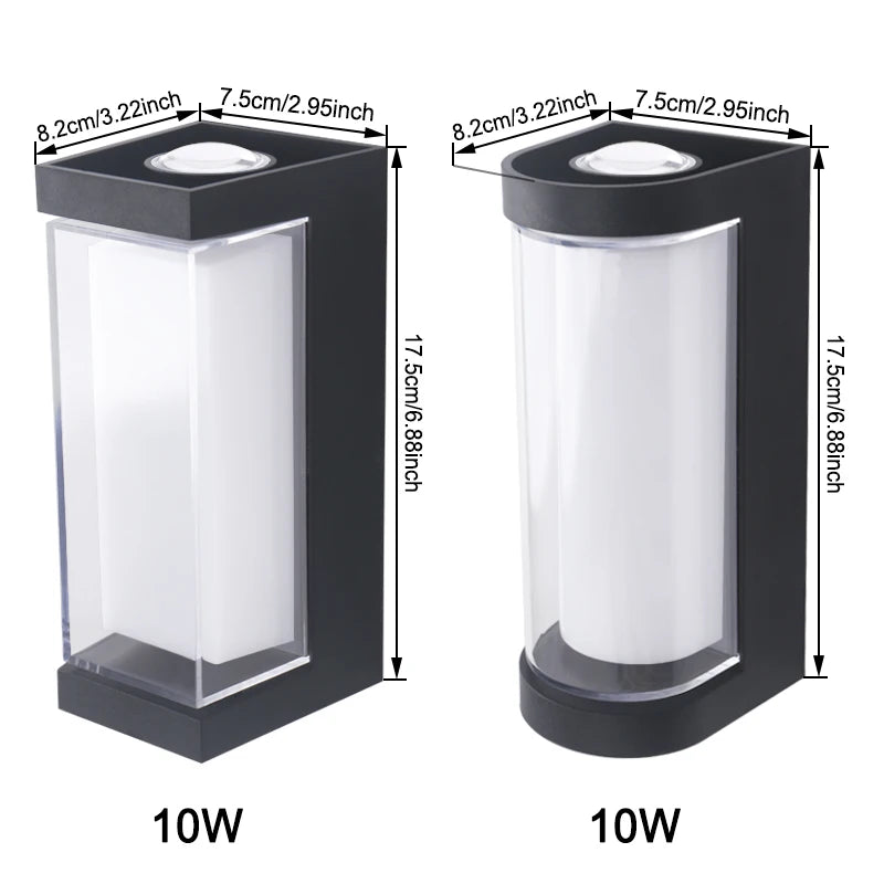 Up & Down Outdoor Wall Light | Black LED Sconce, Square or Round, 17.5 cm – view 9