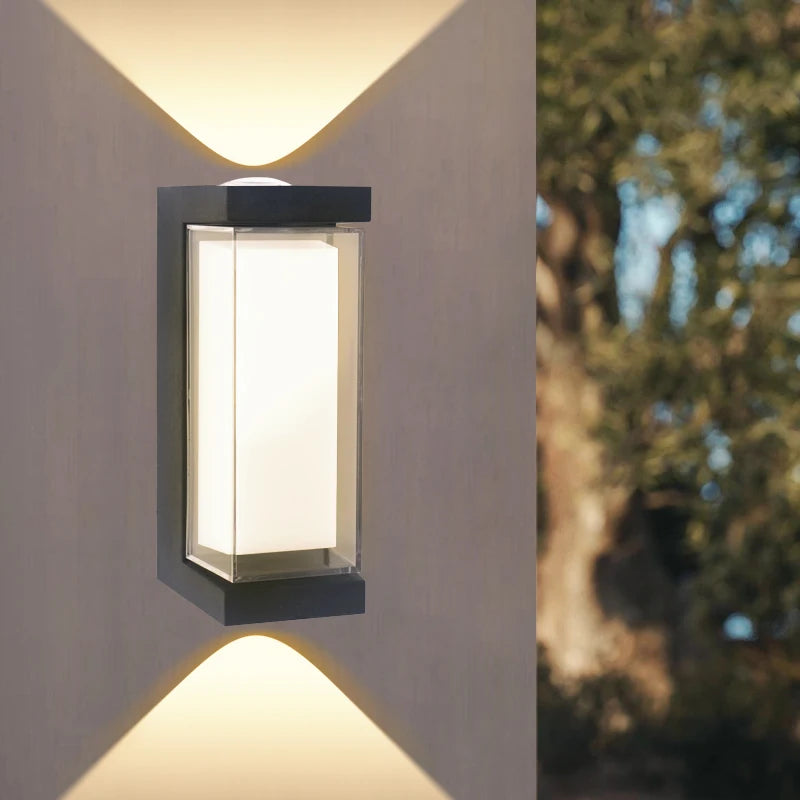 Up & Down Outdoor Wall Light | Black LED Sconce, Square or Round, 17.5 cm – view 2