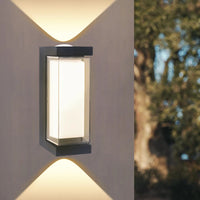 Up & Down Outdoor Wall Light | Black LED Sconce, Square or Round, 17.5 cm – view 2