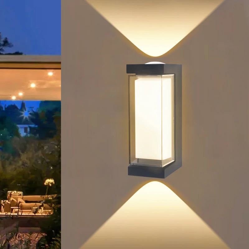 Up & Down Outdoor Wall Light | Black LED Sconce, Square or Round, 17.5 cm – view 4