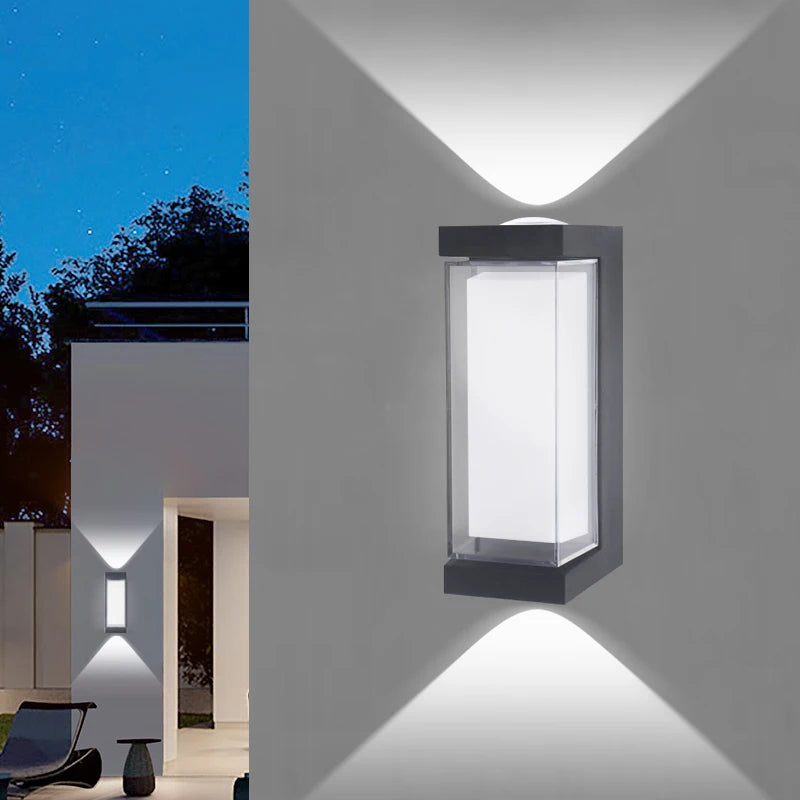 Up & Down Outdoor Wall Light | Black LED Sconce, Square or Round, 17.5 cm – view 1