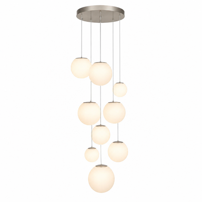 Suspension cascade LED — cage d'escalier et grande hauteur