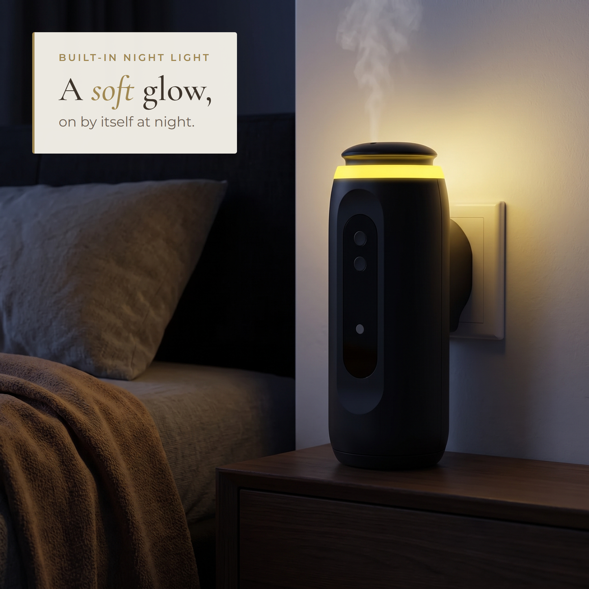 Soft night light that turns on by itself
