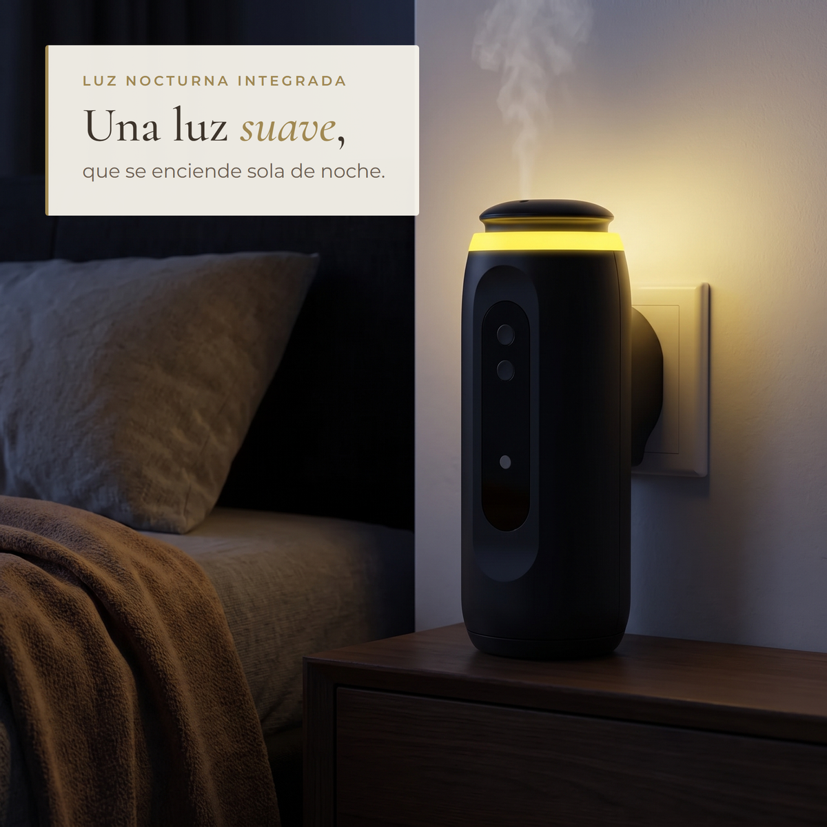 Soft night light that turns on by itself