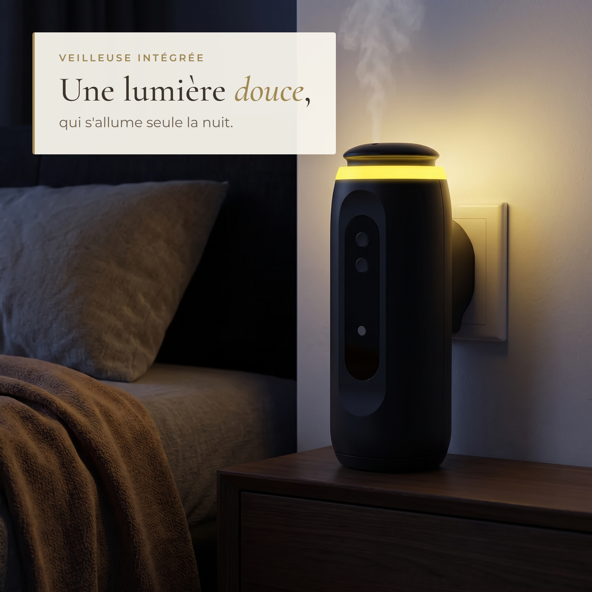 Soft night light that turns on by itself