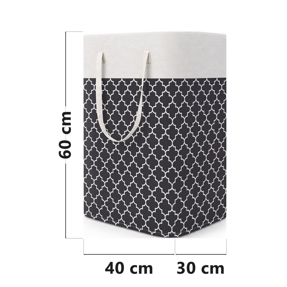 Folding laundry hamper dimensions, 60 x 40 x 30 cm