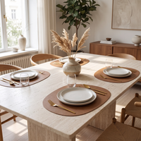 Teardrop two-tone faux leather placemats, set of 4 – view 4