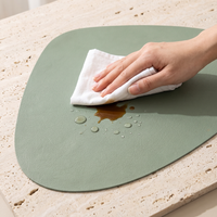Teardrop two-tone faux leather placemats, set of 4 – view 14
