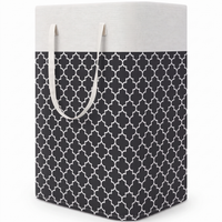 Folding 75L fabric laundry hamper with handles – view 5