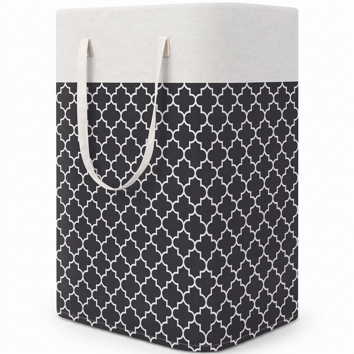 Folding 75L fabric laundry hamper with handles – view 5