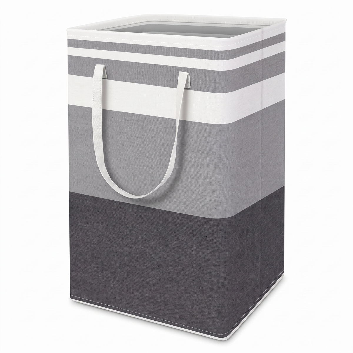 Folding 75L fabric laundry hamper with handles – view 8