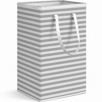 Folding 75L fabric laundry hamper with handles – view 7