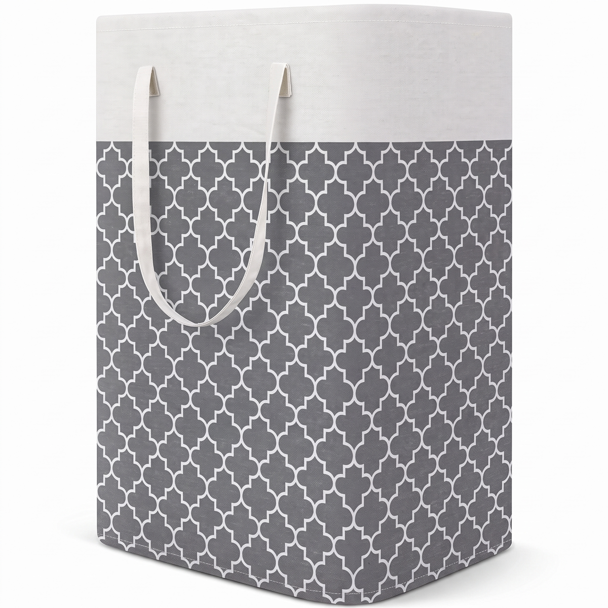 Folding 75L fabric laundry hamper with handles – view 6
