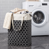 Folding 75L fabric laundry hamper with handles – view 11