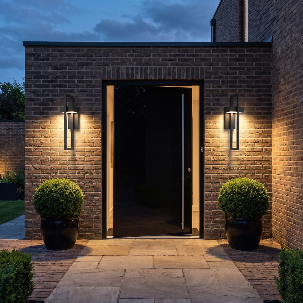 Rectangular Outdoor LED Wall Light Black Frame – view 12