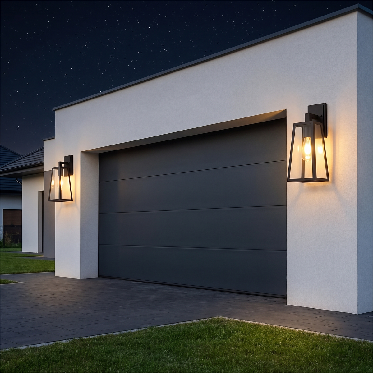 Trapezoid Outdoor Wall Lantern Matte Black – view 11