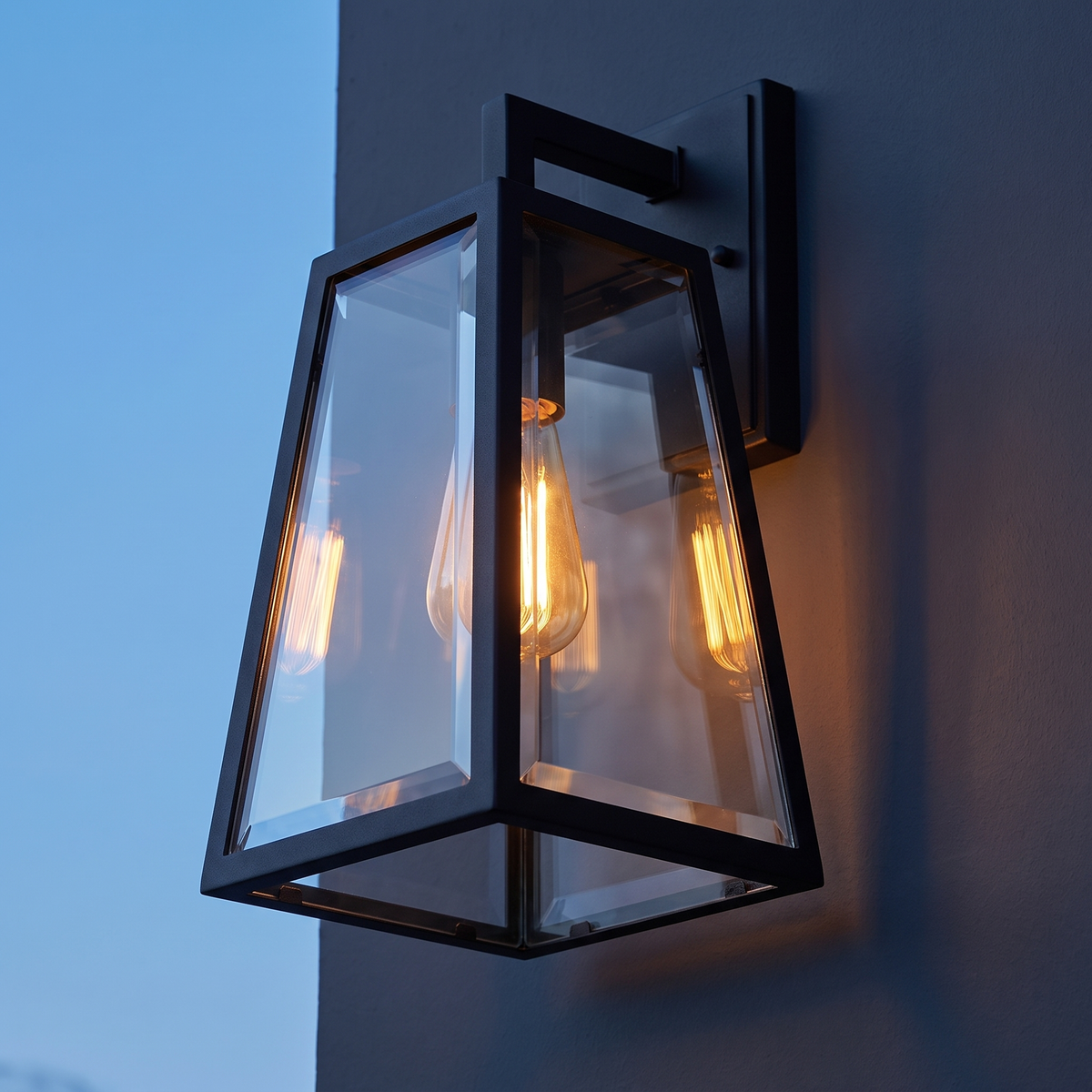 Trapezoid Outdoor Wall Lantern Matte Black – view 9