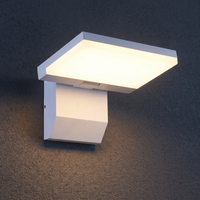 White outdoor LED wall light without sensor installed on an anthracite wall