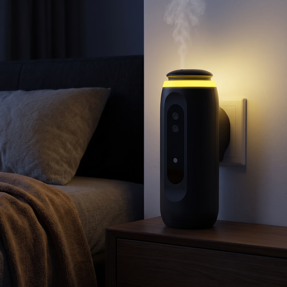 Plug-In Waterless Diffuser with Bluetooth App, Cold Air Scent Diffuser for Essential Oils, White or Black, Night Light – view 4