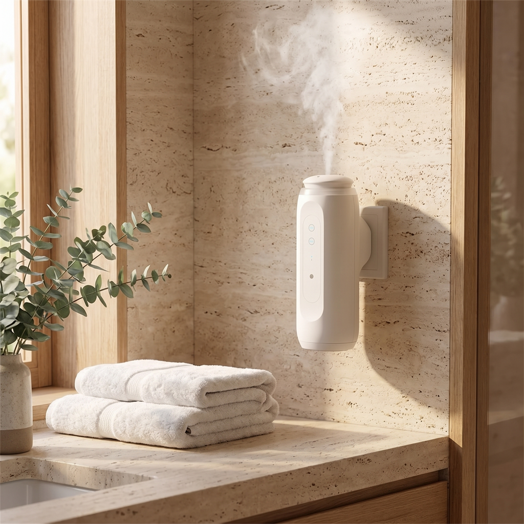 Plug-In Waterless Diffuser with Bluetooth App, Cold Air Scent Diffuser for Essential Oils, White or Black, Night Light – view 5