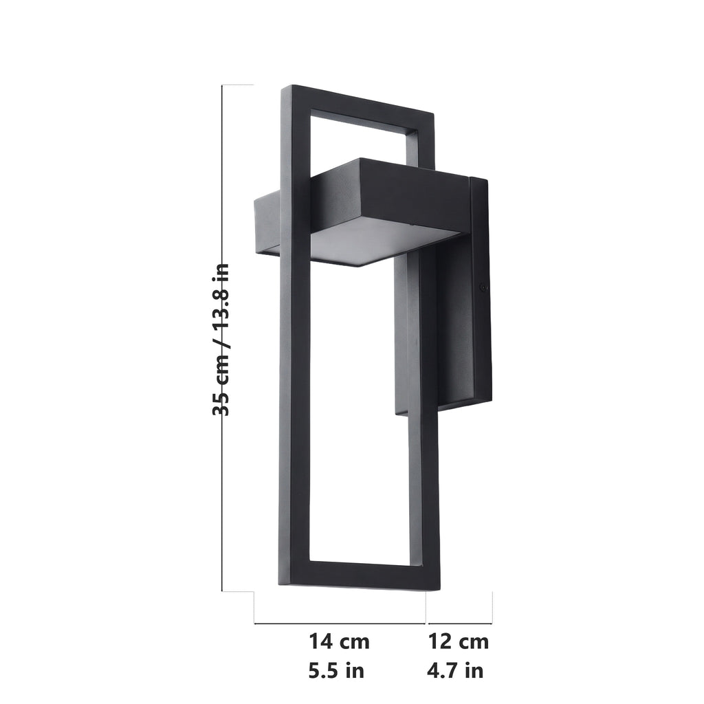 Rectangular outdoor wall light 35 cm dimensions: 35 x 14 x 12 cm