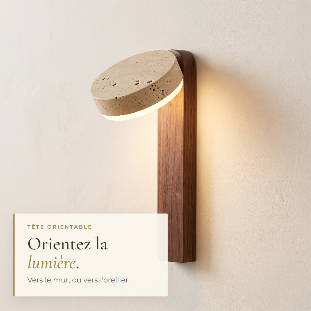 Rotating stone head, turn the light toward the wall or the pillow